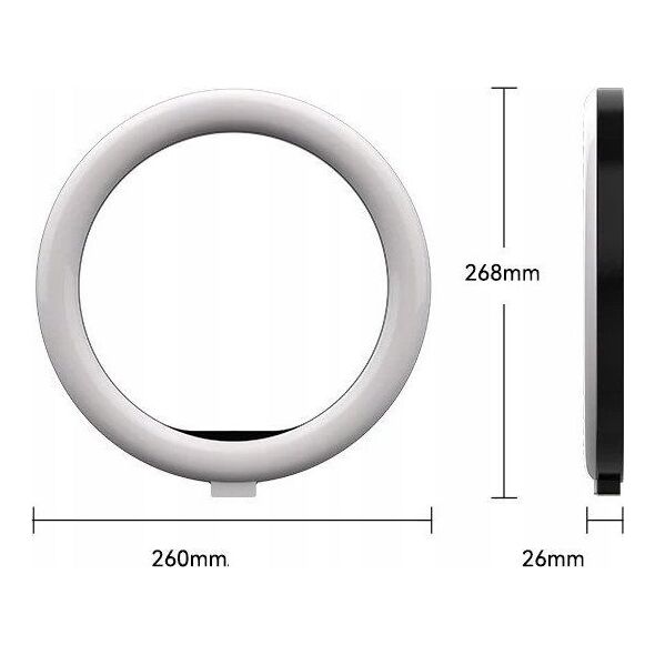 Lampa Pierścieniowa Led Ring 10" / 26 Cm / Vlog 12w Na Statyw 1/4" Selfie Foto Telesin / P3-fs-02