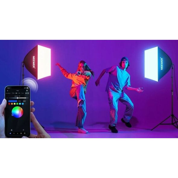 Zestaw Oświetleniowy 2x Softbox 60cm / Statyw 210cm / 90 Żarówka Rgb Bluetooth / Nk800