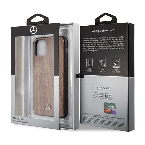 Mercedes Mercedes MEHCN58VWOLB iPhone 11 Pro hard case brązowy/brown Wood Line Walnut