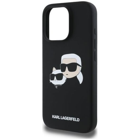 Karl Lagerfeld Liquid Silicone Double Heads MagSafe Case for iPhone 16 Pro Black