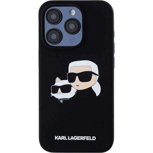 Karl Lagerfeld Liquid Silicone Double Heads MagSafe Case for iPhone 16 Pro Black