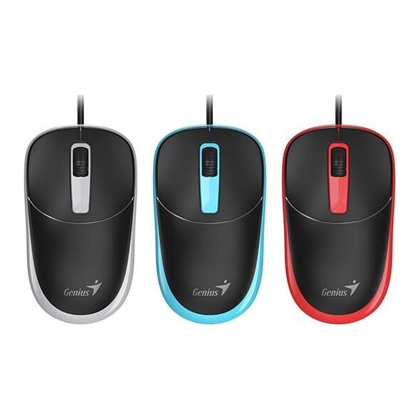 Mysz przewodowa, Genius DX-123, czarno-szara, optyczna, 1200DPI
