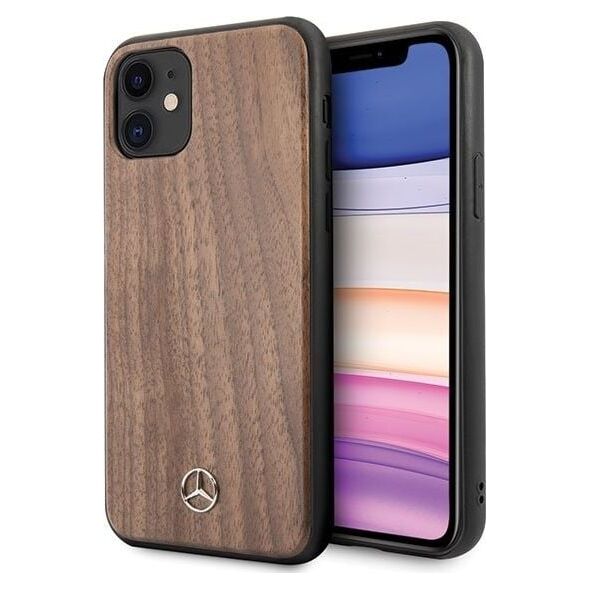 Mercedes Mercedes MEHCN61VWOLB iPhone 11 hard case brązowy/brown Wood Line Walnut
