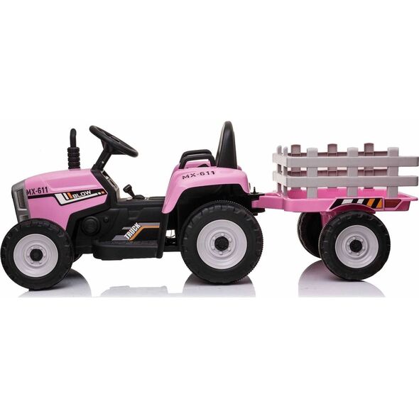 Import SUPER-TOYS SUPER TRAKTOR BLOW - NA AKUMULATOR Z PRZYCZEPĄ, MIĘKKIE KOŁA, MIEKKIE SIEDZENIE, PILOT/XMX611