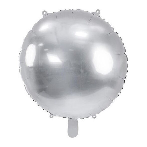 Party Deco Balon foliowy okrągły Pastylka 59cm srebrny