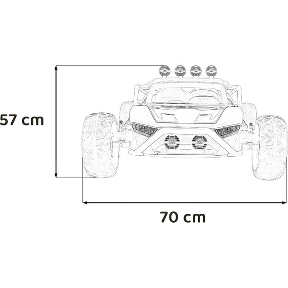 4M Auto na akumulator Pojazd Buggy Racing 5 Szary 24V