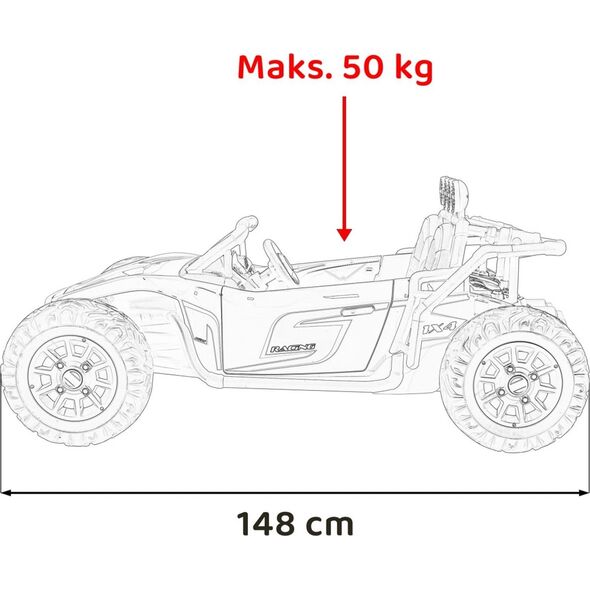 4M Auto na akumulator Pojazd Buggy Racing 5 Czarny 24V