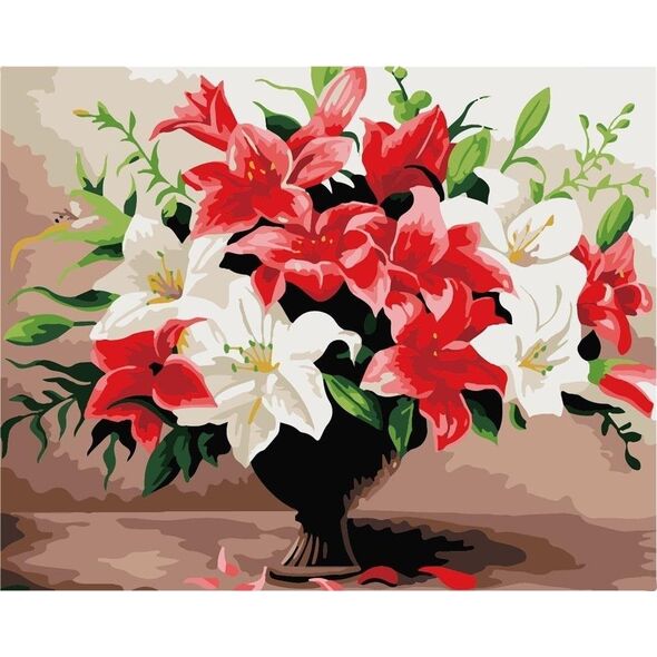 Norimpex Malowanie po numerach - Liliowy bukiet 40x50cm