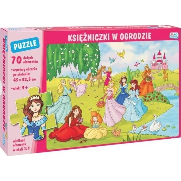 Wydawnictwo Jako Puzzle 70 elementów. Księżniczki w ogrodzie