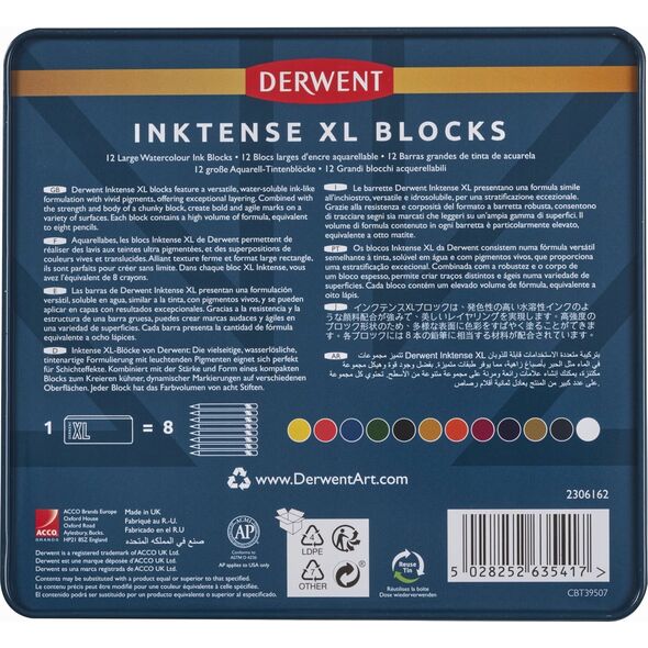 Derwent XL Inktense Blocks 12 τεμ κουτί