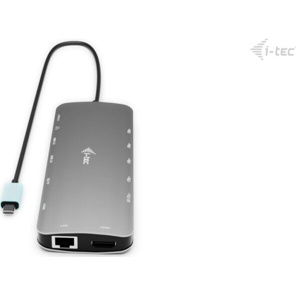 I-TEC USB-C Metal Nano Dock 2x HDMI 1x USB-C Video 1x GLAN 1x Audio/Mic 1xSD/microSD 1x USB 3.2 3x USB-C 3.2 Gen2 2x USB 2.0 PD140W