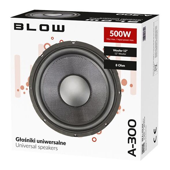Głośnik samochodowy Blow Głośnik niskotonowy uniwersalny BLOW A-300 8Ohm 500W