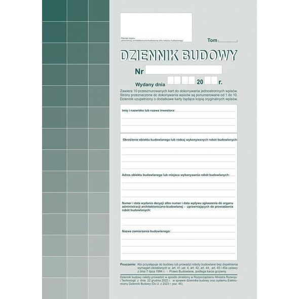 Dziennik budowy 603-S11