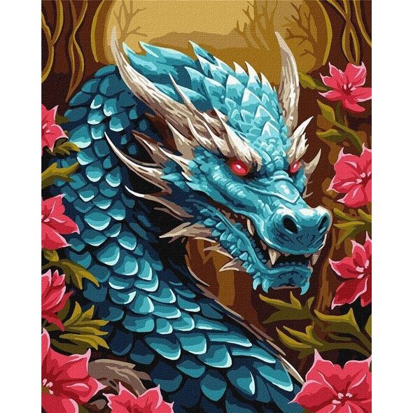 Malowanie po numerach - Potężny smok metal 40x50cm