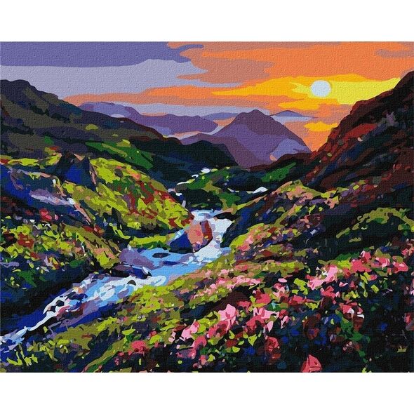 Malowanie po numerach - Świtanie w górach 40x50cm