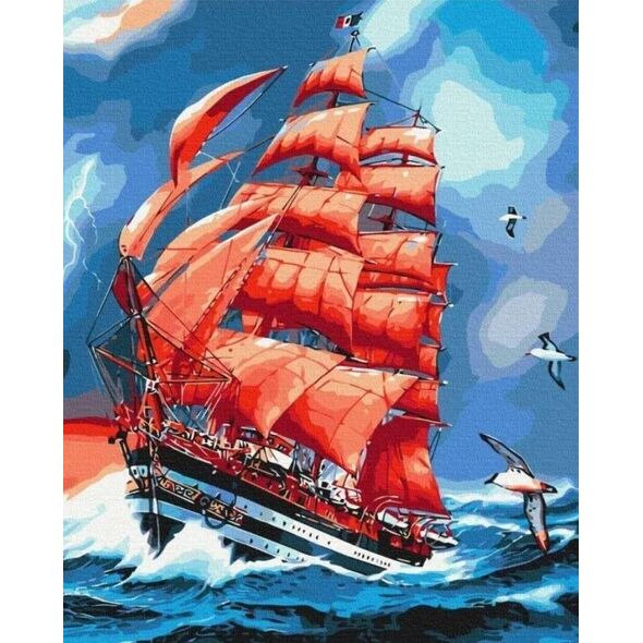 Malowanie po numerach - Szkarłatne żagle 40x50cm