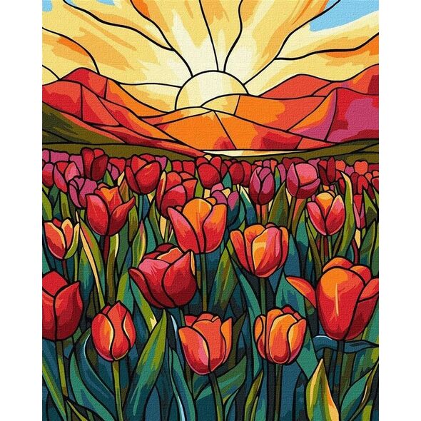 Malowanie po numerach - Pole tulipanów 40x50cm