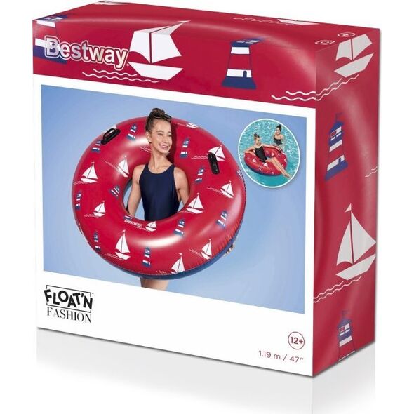 Kółko do pływania Statki czerwone BESTWAY 119cm Winyl + 2 uchwyty