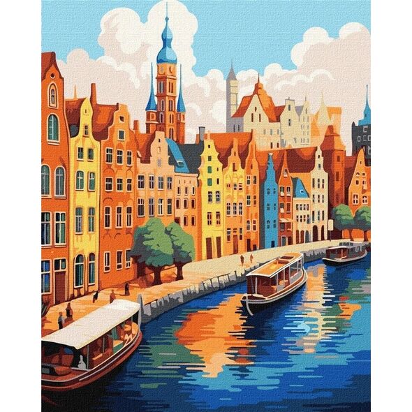 Malowanie po numerach - Kolorowe miasto 40x50cm