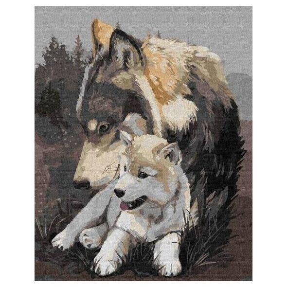 Malowanie po numerach - Wilcza delikatność 30x40cm