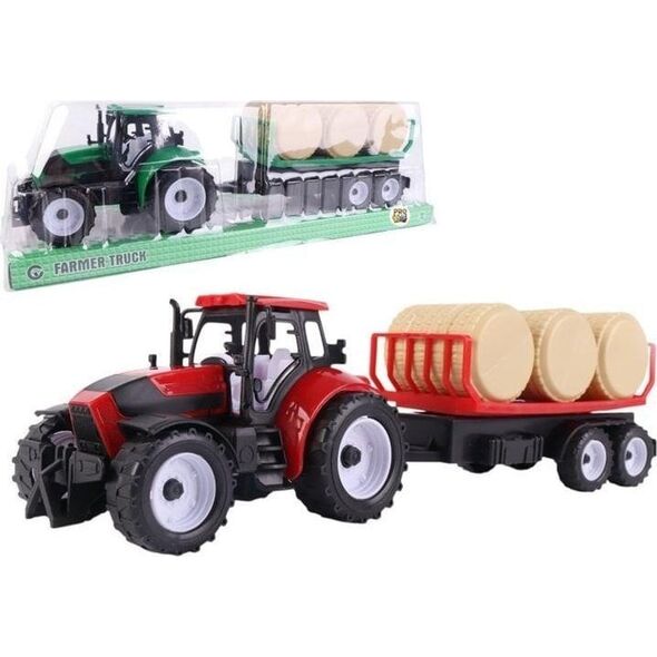 Traktor z przyczepą i belami mix EDUKAMP