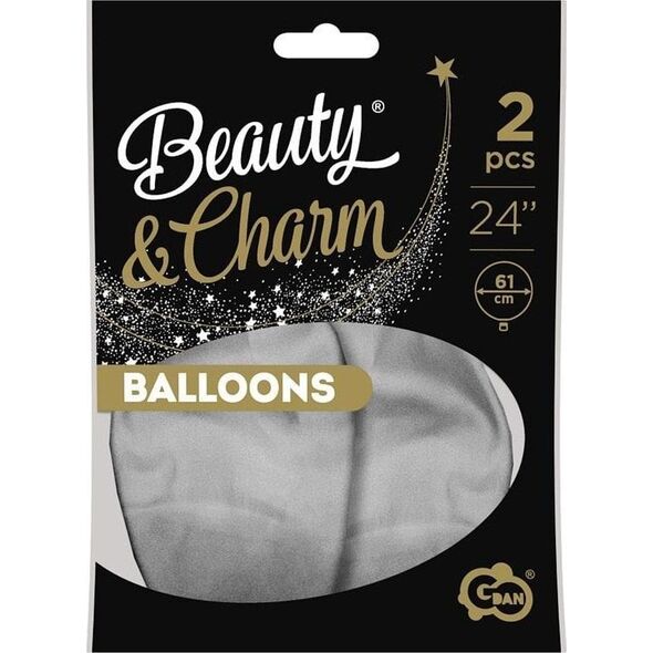 Balony Beauty&Charm platynowe srebrne 2szt EDUKAMP