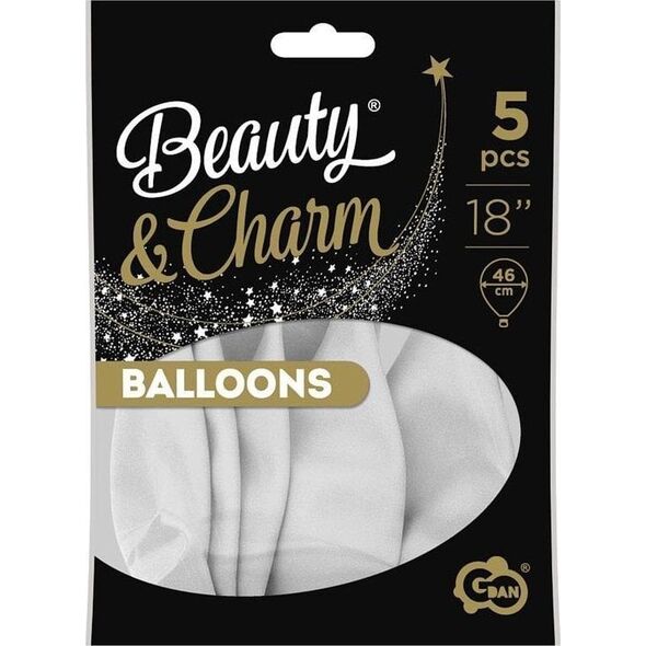 Balony Beauty&Charm pastelowe białe 5szt EDUKAMP