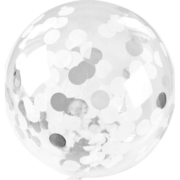 Balon transparentny z konfetti Celebrate srebrne EDUKAMP