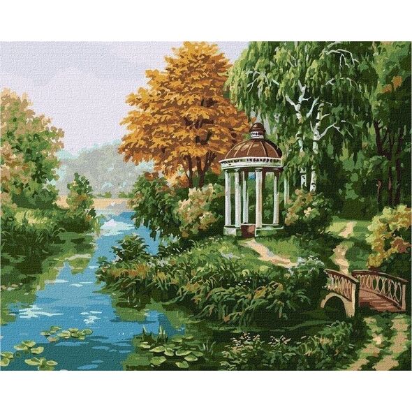 Malowanie po numerach - Altanka nad rzeką 40x50cm EDUKAMP