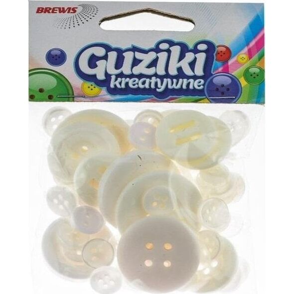 Guziki kreatywne białe 40g EDUKAMP