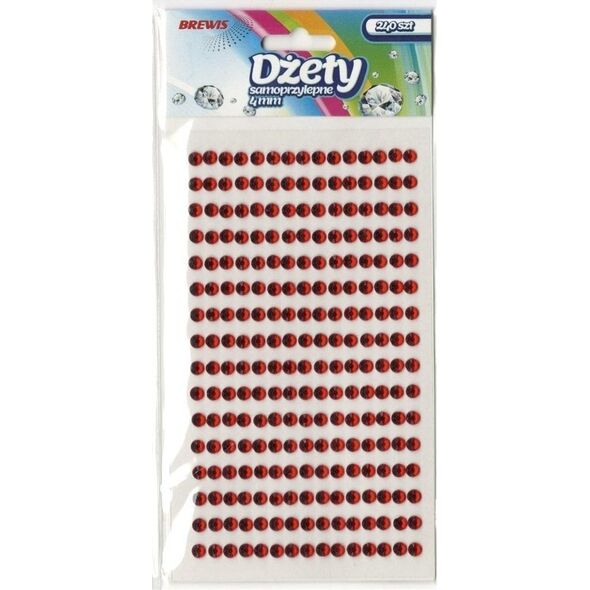 Dżety samoprzylepne czerwone 4mm 240szt EDUKAMP