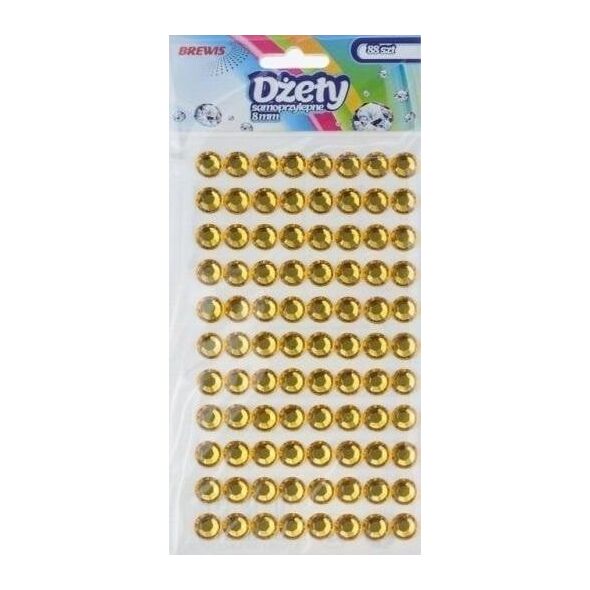 Dżety samoprzylepne złote 8mm 88szt EDUKAMP
