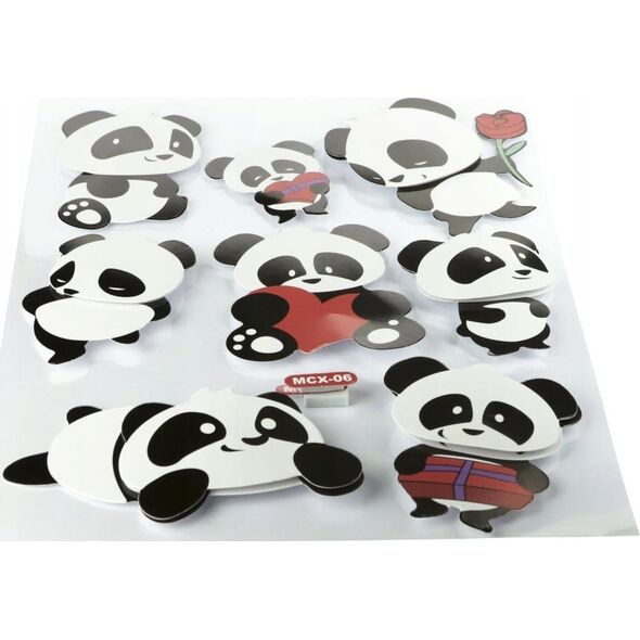 Naklejki papierowe 3D misie panda 8szt EDUKAMP