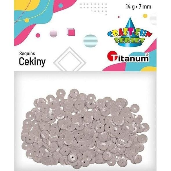 Cekiny 7mm okrągłe pastelowe 14g jasnoszare EDUKAMP