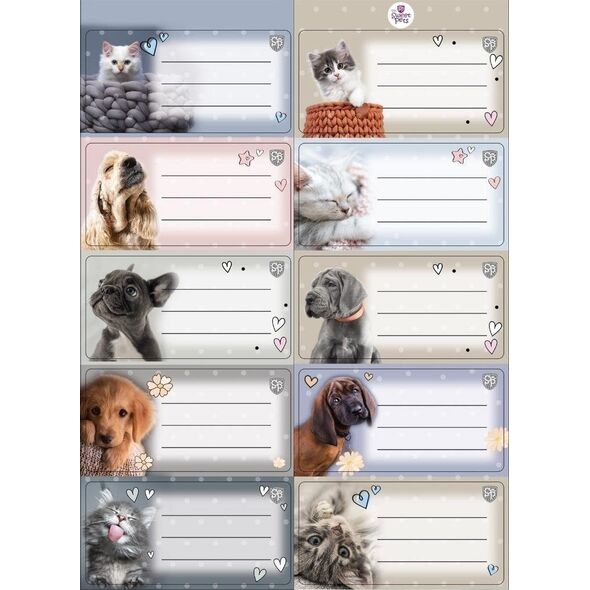 Naklejki na zeszyty pasek The Sweet Pets EDUKAMP