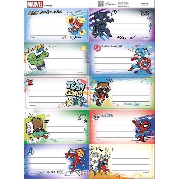 Naklejki na zeszyty pasek Avengers EDUKAMP