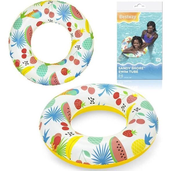 Bestway Dmuchane koło do pływania żółte OWOCE 61cm 36014 B EDUKAMP