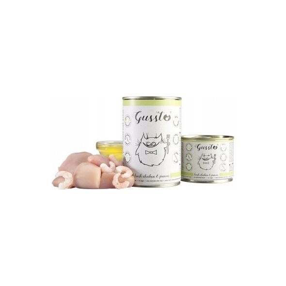GUSSTO pusz.400g FRESH CHICKEN & PRAWNS    /6 Pokarm dla kota z KURCZAKIEM I KREWETKAMI