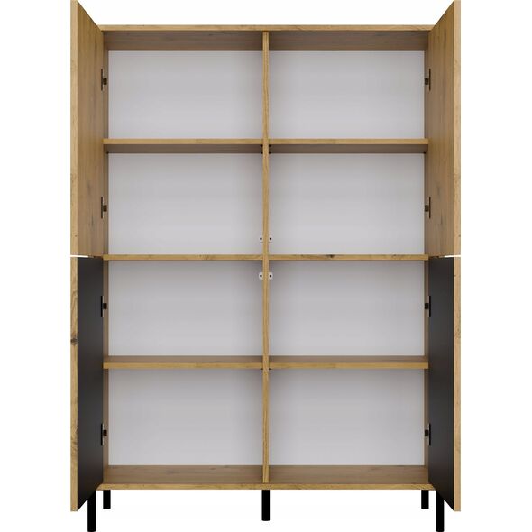 Witryna KAMARO 4DK SLIM/GŁADKI DĄB ARTISAN 4 Drzwi Lamele Front Ryflowany + Klasyczny