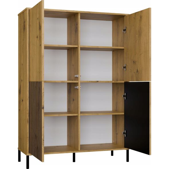Witryna KAMARO 4DK SLIM/GŁADKI DĄB ARTISAN 4 Drzwi Lamele Front Ryflowany + Klasyczny