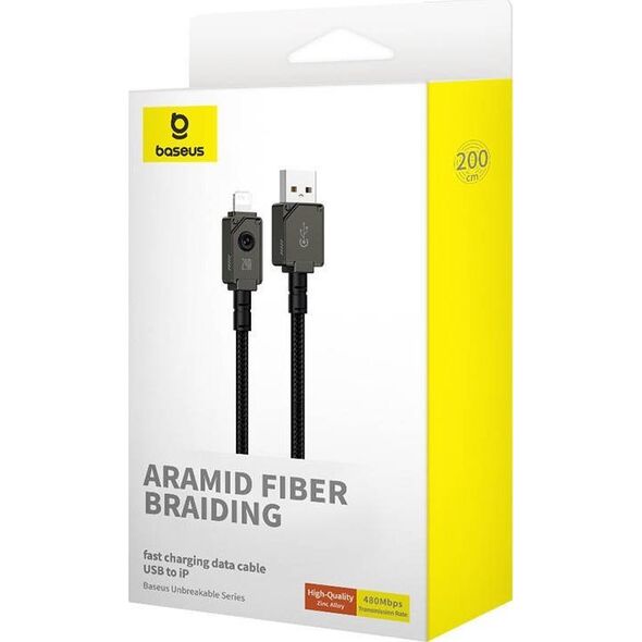 Kabel USB Baseus Kabel szybkiego ładowania Baseus USB do IP 2,4A,2m (Czarny)