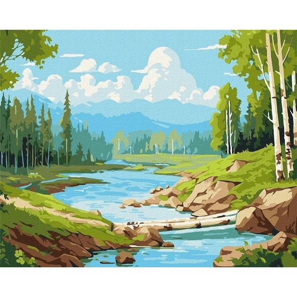 Norimpex Malowanie po numerach - W brzozowym gaju 40x50cm