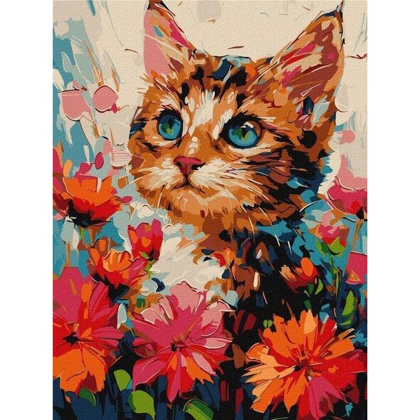 Norimpex Malowanie po numerach - Kot w kwiatach 30x40cm