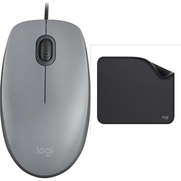 Mysz Logitech Logitech myš Corded M110 tichá, šedá, EMEA + Studio Series - GRAPHITE (956-000049)