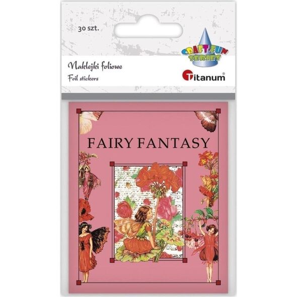 Naklejki foliowe Fairy Fantasy wróżki różowe 30szt EDUKAMP