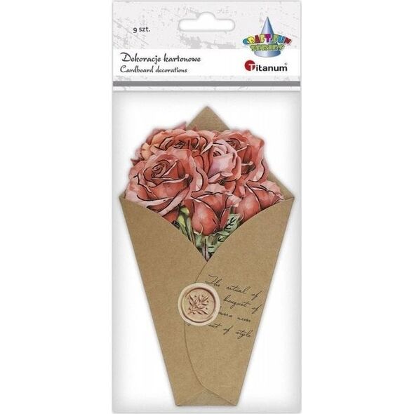 Dekoracje kartonowe Flower Letter róże 9szt EDUKAMP