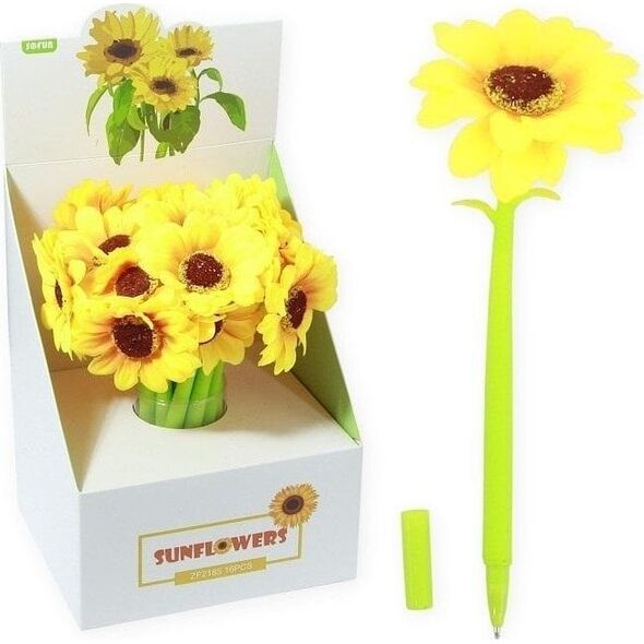 Długopis Sunflower niebieski (16szt) EDUKAMP