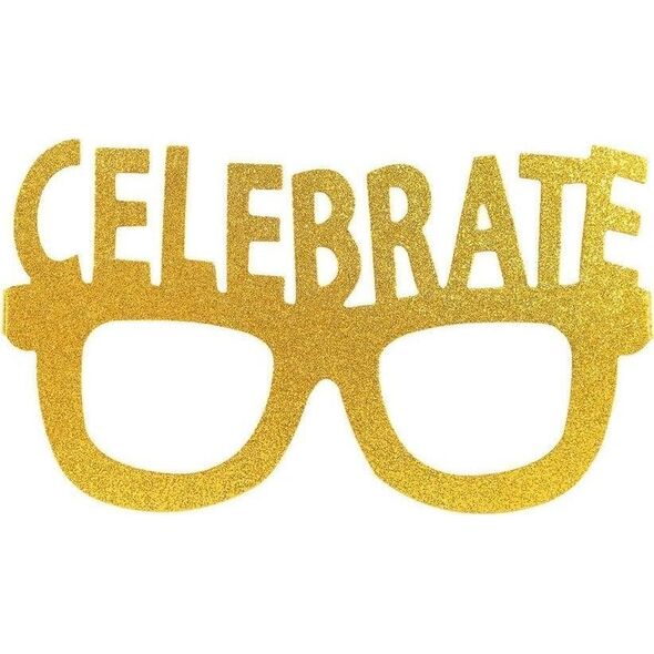 Papierowe okulary brokatowe Celebrate 4szt EDUKAMP
