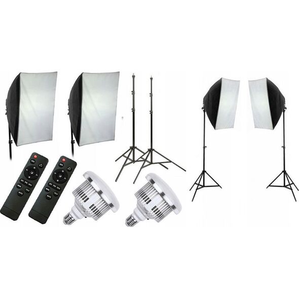 Zestaw studyjny Xrec Zestaw 10w1 2x Lampa Led 1600w 3000-6500k Pilot Softbox 50x70 Statyw 230 / 2x Led803