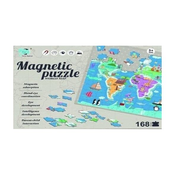Mega Creative GRA EDUK MAGN PUZZLE MAPA SWIAT 30X23X6 PUD 9/18